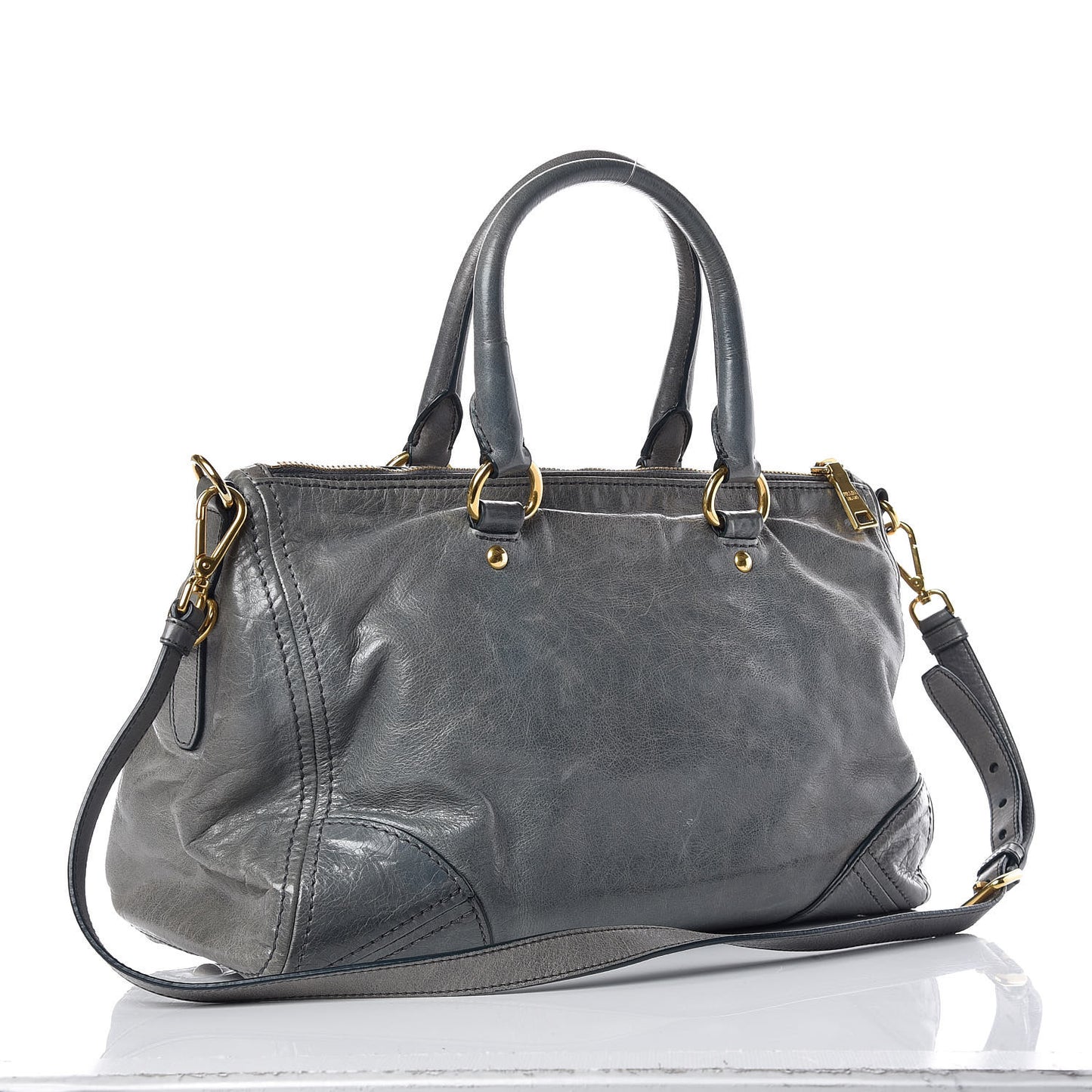Vitello Shine Shopping Satchel Avio