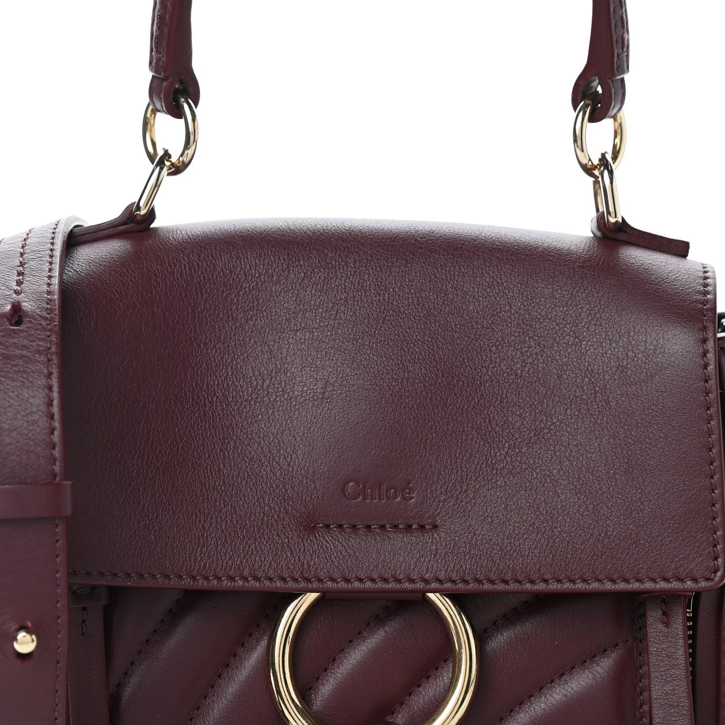 Calfskin Quilted Mini Faye Day Shoulder Bag Burnt Brown