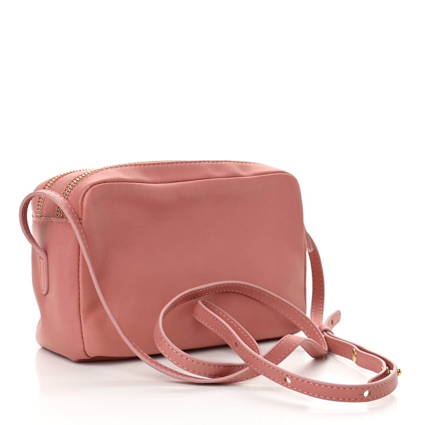 Calfskin Double Zip Crossbody Blush