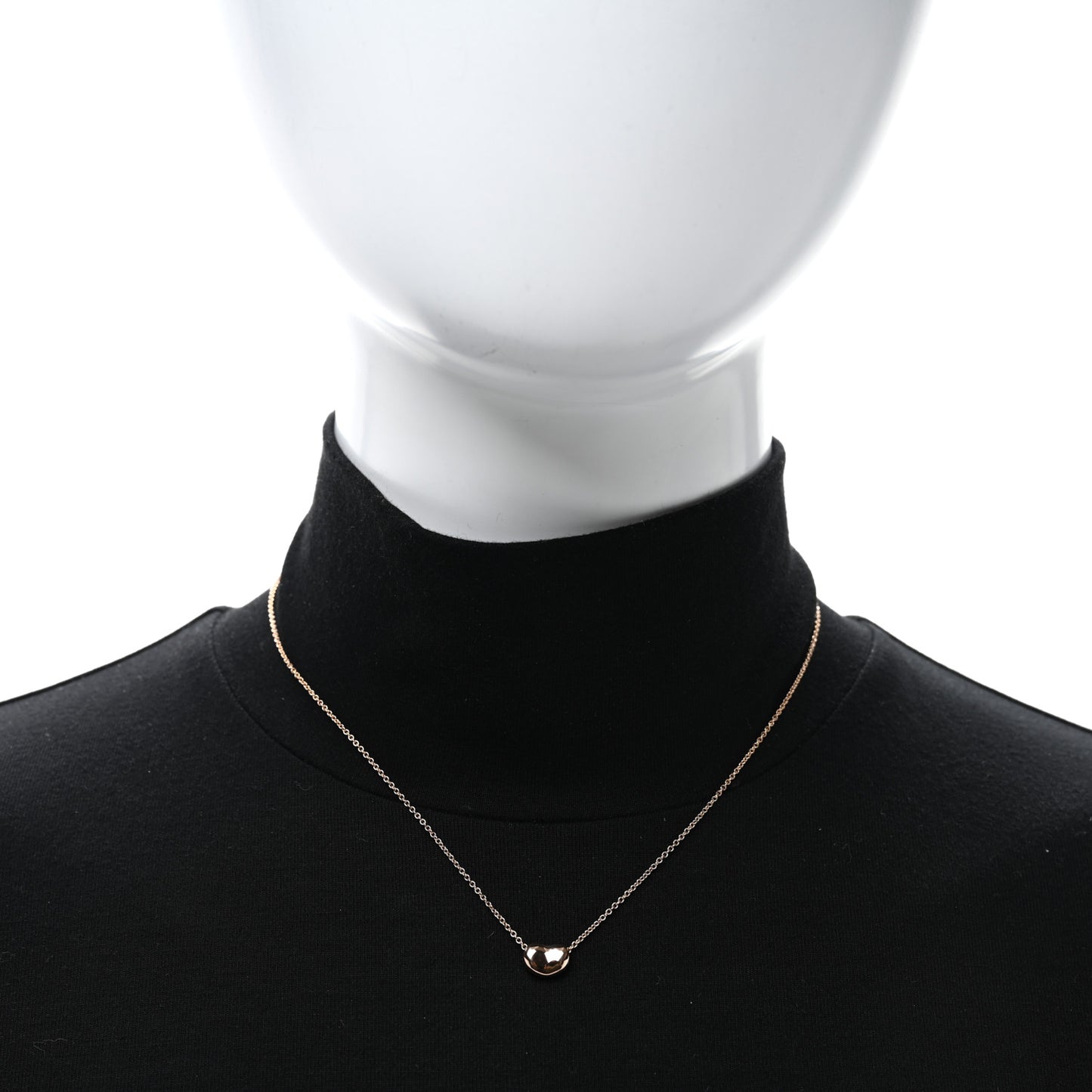 18K Rose Gold 9mm Elsa Peretti Bean Pendant Necklace