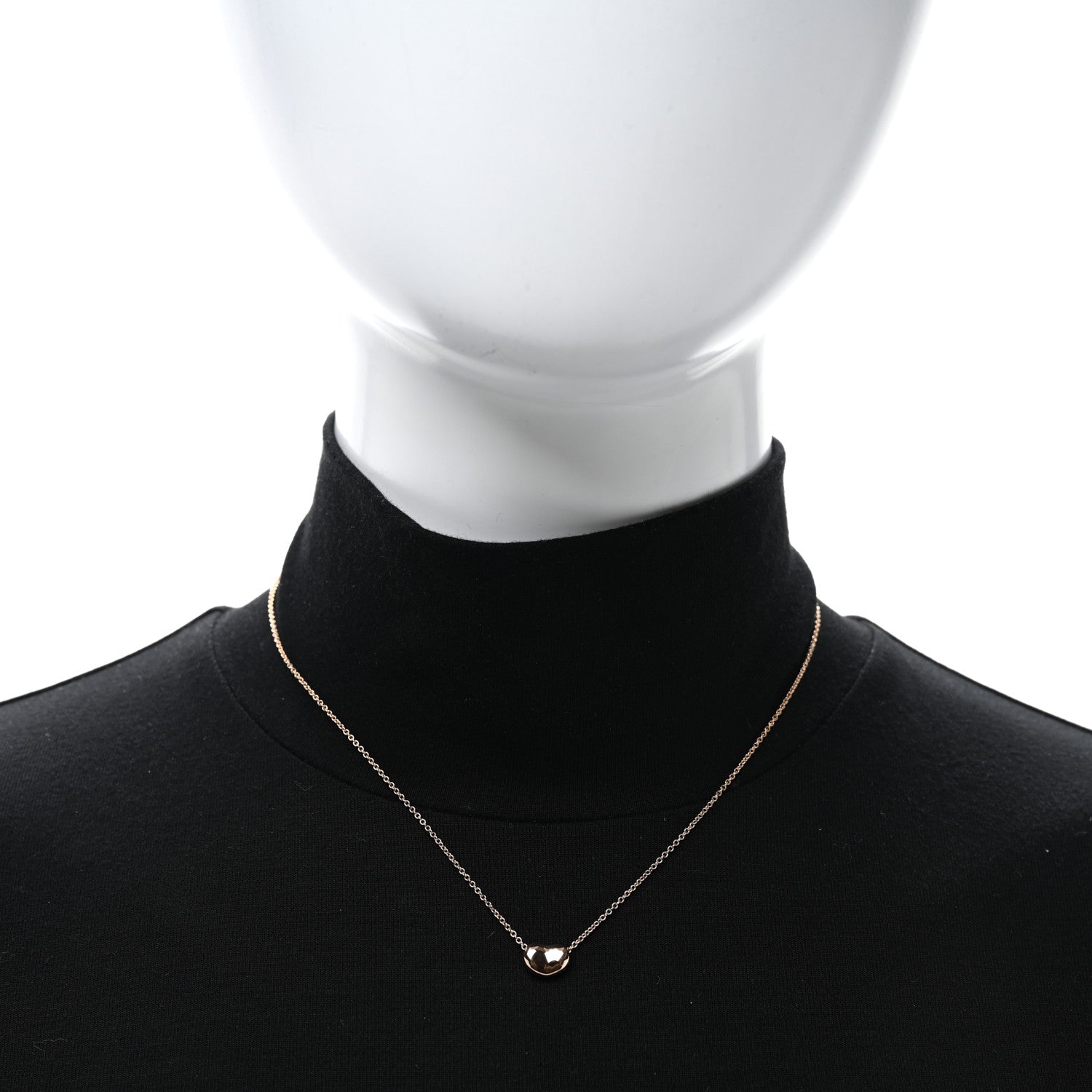 Tiffany 18K Rose Gold 9mm Elsa Peretti Bean Pendant Necklace 2 of 4