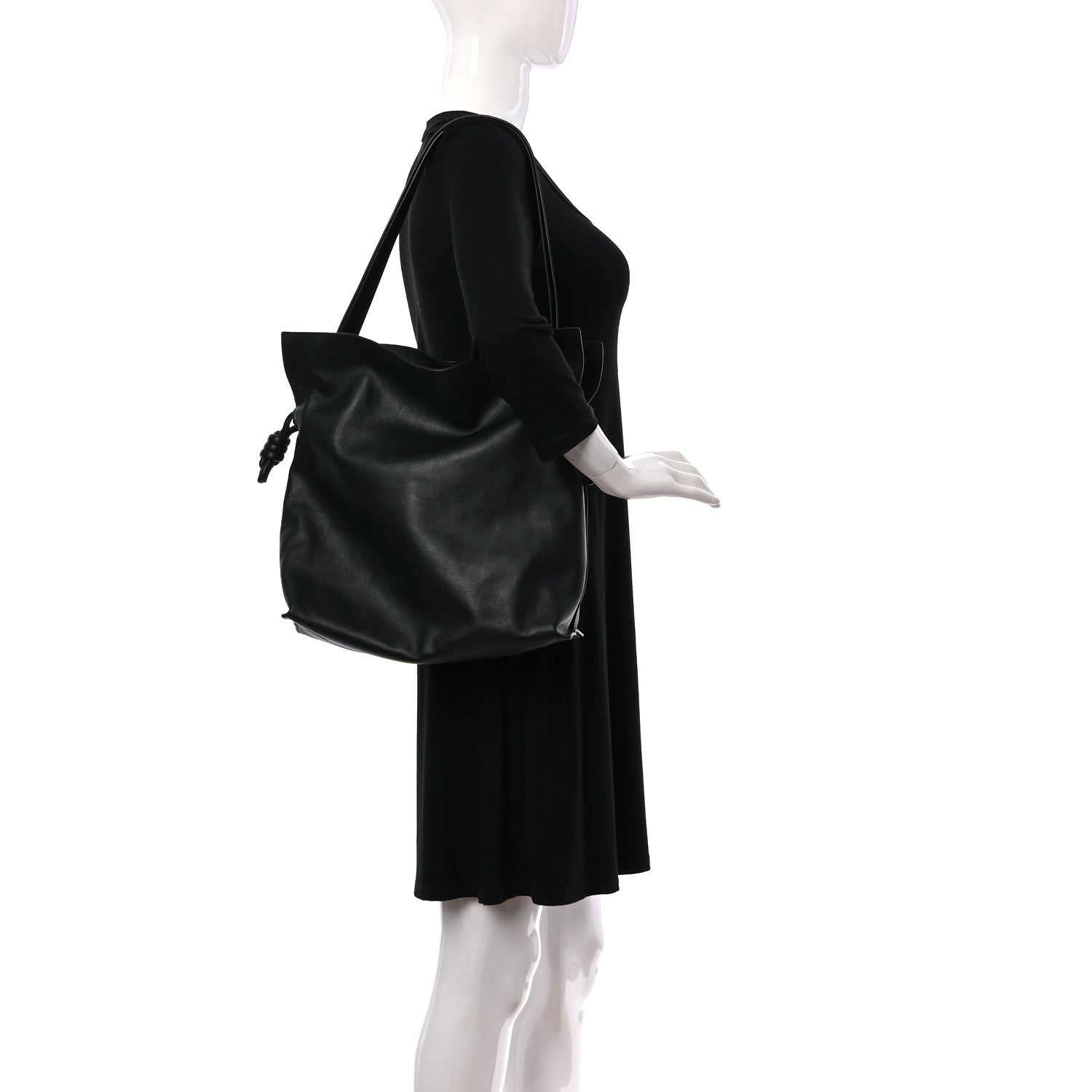 Loewe Calfskin Large Flamenco Knot Bag Black 2 of 9