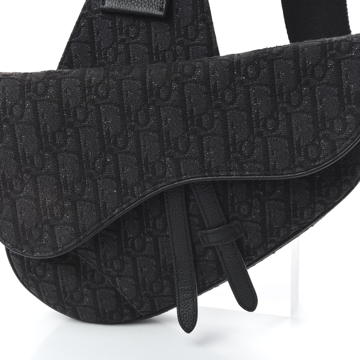 Christian Dior Oblique Mens Saddle Bag Black Blue 8 of 8