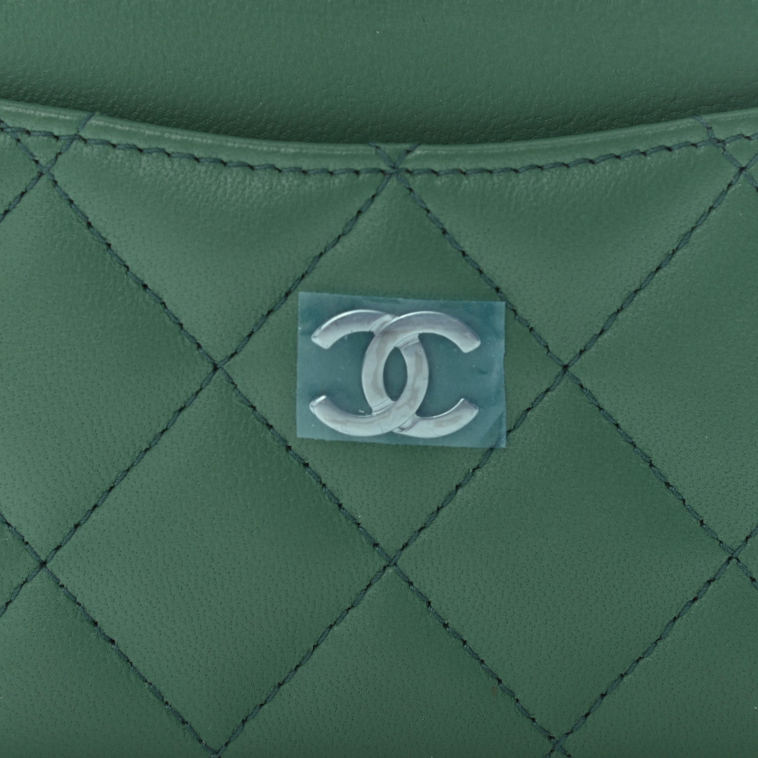 Chanel Lambskin Quilted Card Holder Green 8 of 10