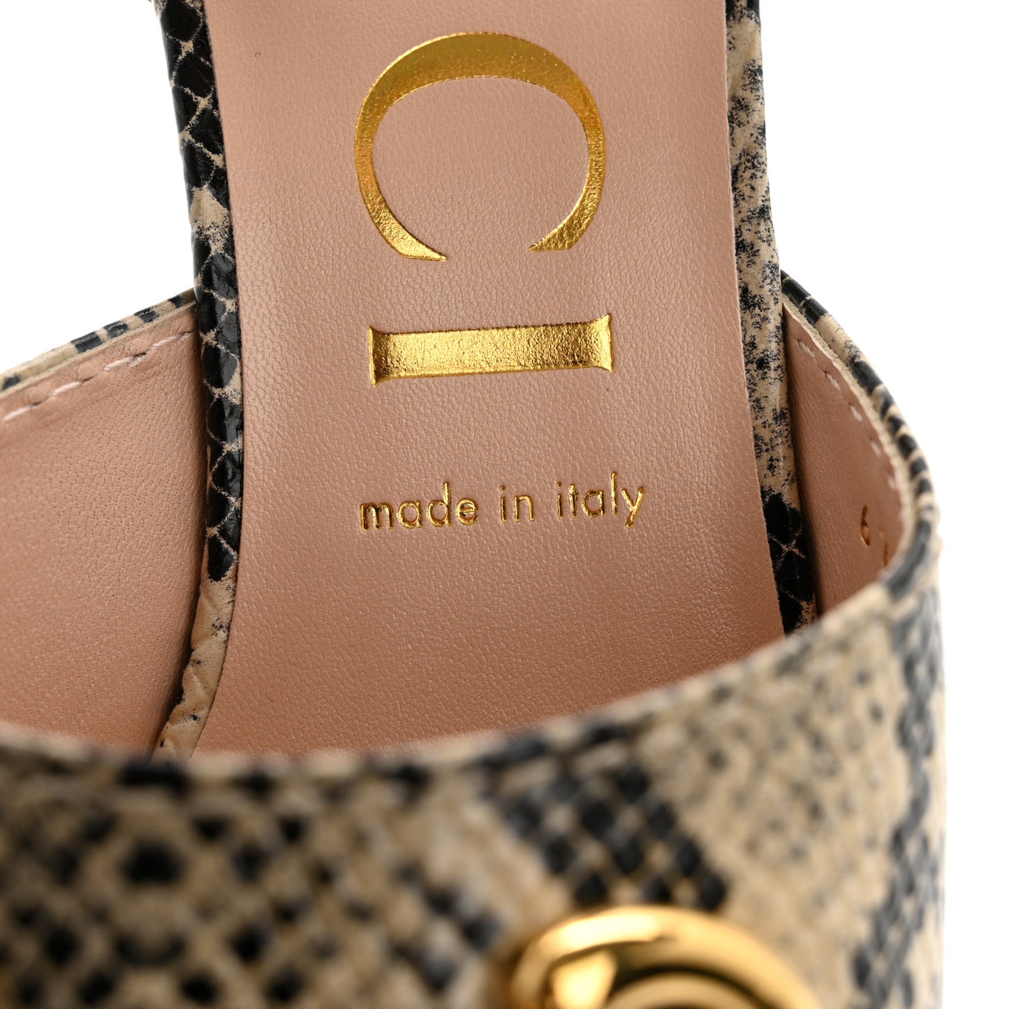 Calfskin Snakeskin Print Horsebit 40/135mm Platform Sandals 40 Beige Avana