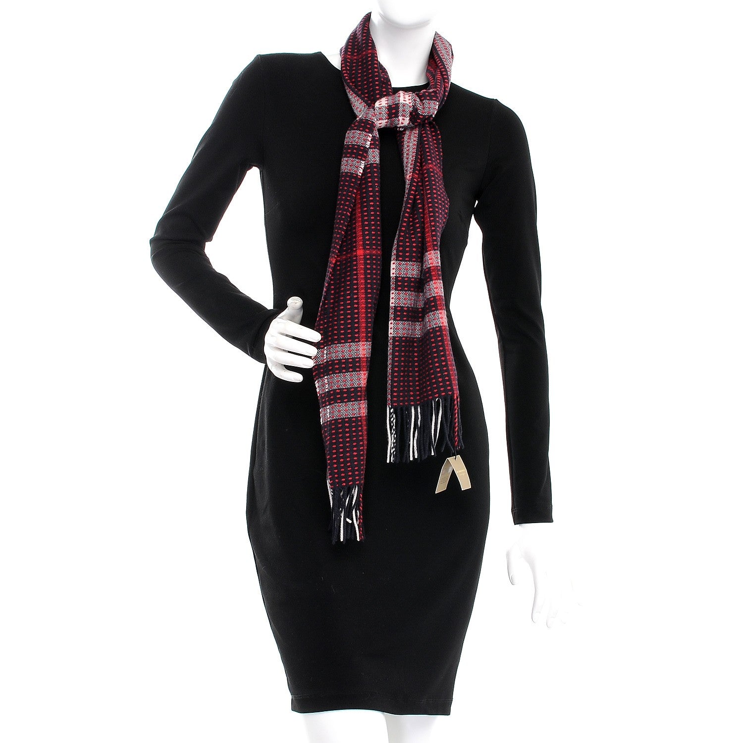 Burberry Cashmere Military Stitch Giant Check Scarf Navy 2 of 7