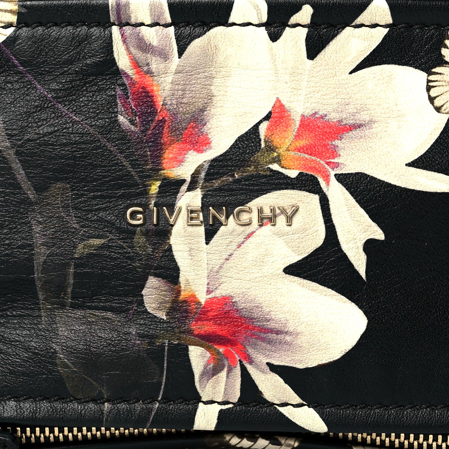 Givenchy Lambskin Magnolia and Moth Print Mini Pandora Black 7 of 9
