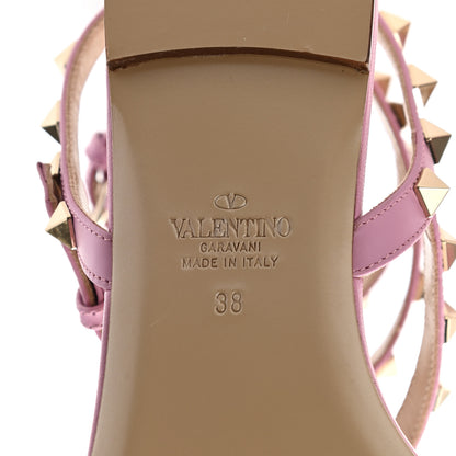 Valentino Garavani Calfskin Rockstud Ankle Strap Flat Thong Sandals 38 Giacinto 7 of 7
