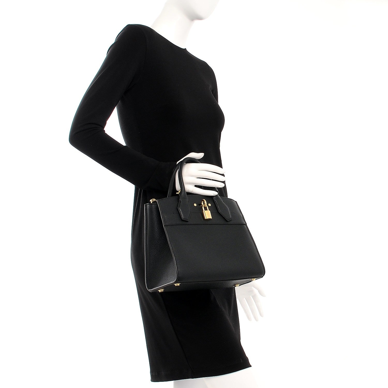 Louis Vuitton Taurillon City Steamer PM Black 3 of 9