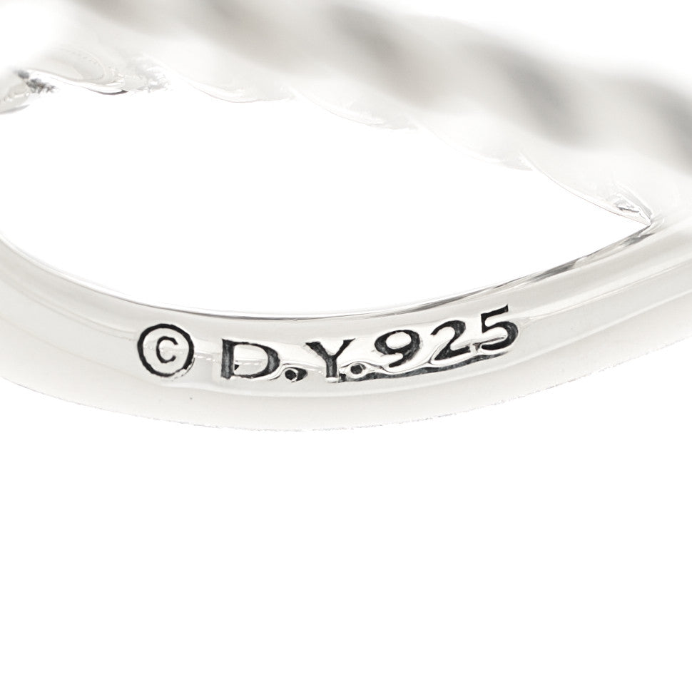 David Yurman Sterling Silver Crossover Cable Hoop Earrings 5 of 5