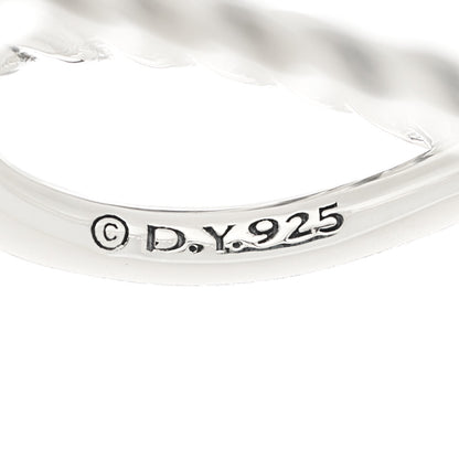David Yurman Sterling Silver Crossover Cable Hoop Earrings 5 of 5