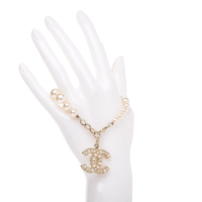 Chanel Pearl Crystal CC Bracelet Gold 2 of 4