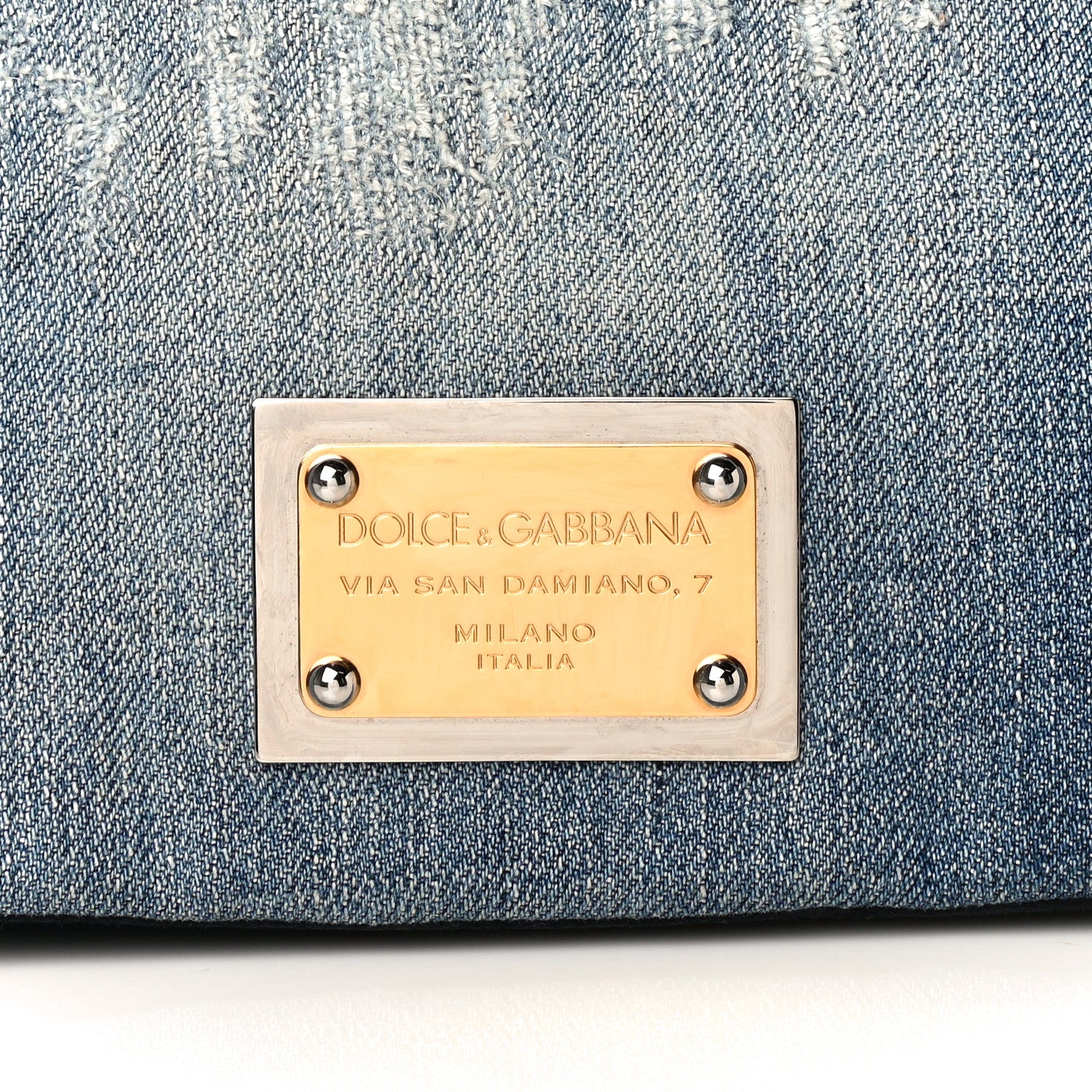 Dolce & Gabbana Distressed Denim Miss Sicily Satchel Blue Jeans 7 of 23