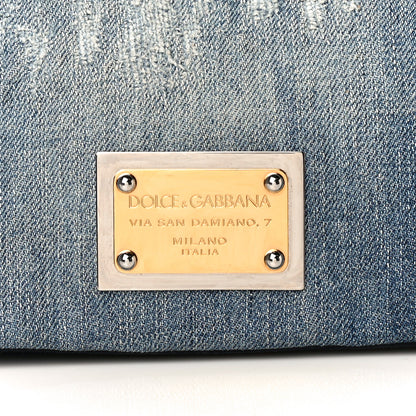Dolce & Gabbana Distressed Denim Miss Sicily Satchel Blue Jeans 7 of 23