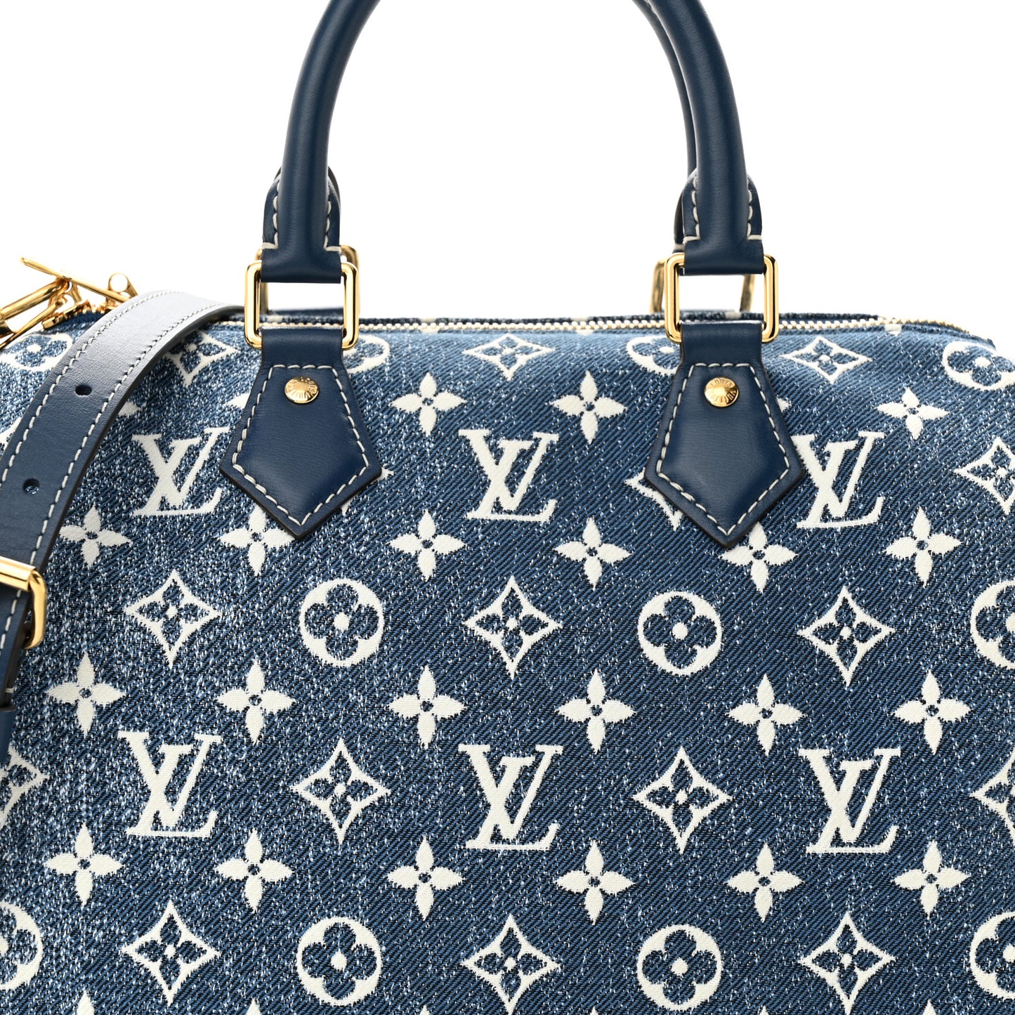 LOUIS VUITTON Monogram Jacquard Denim Speedy Bandouliere 25 Bleu