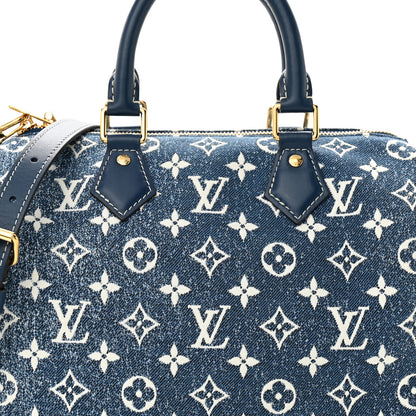 Louis Vuitton LOUIS VUITTON Monogram Jacquard Denim Speedy Bandouliere 25 Bleu 7 of 9