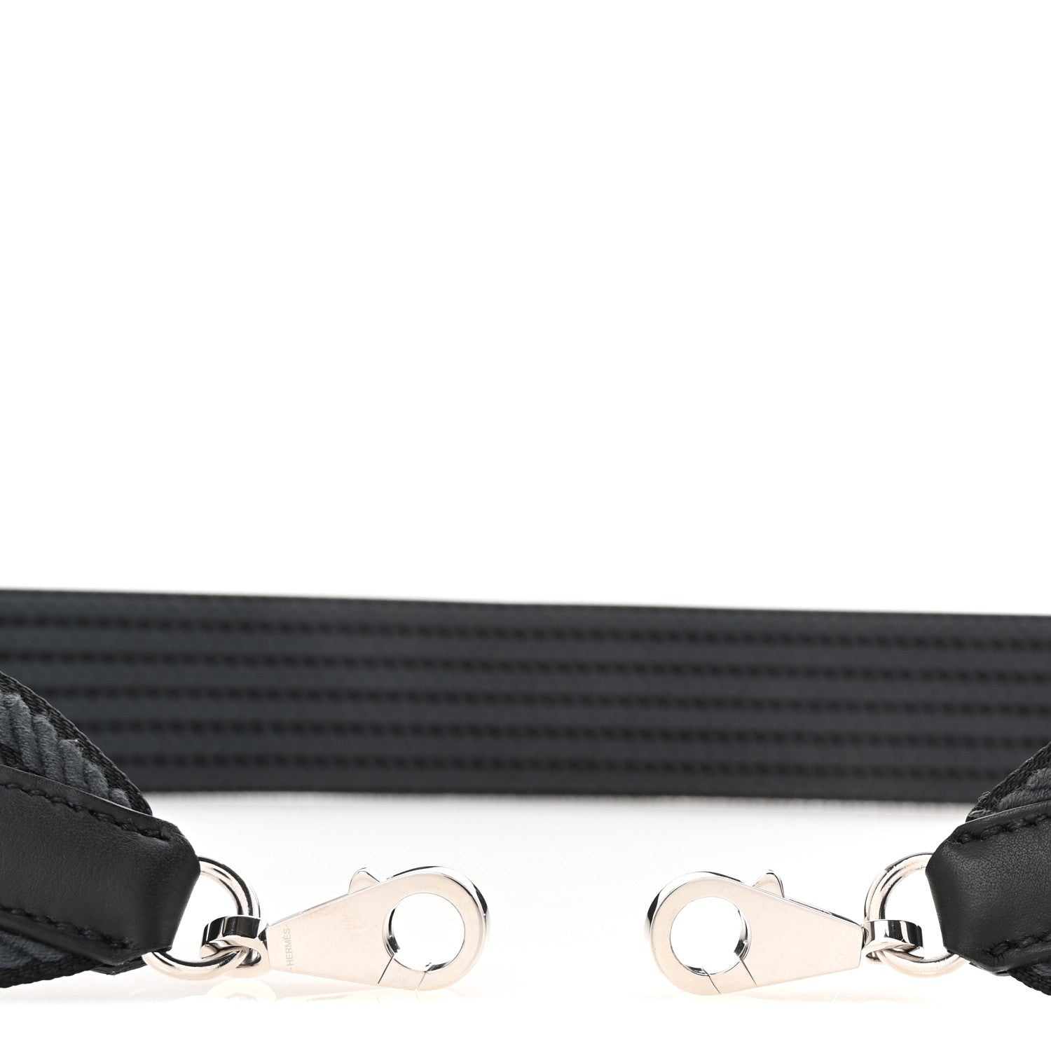 Hermes Toile Epsom 50mm Sangle Cordage Shoulder Strap Black Gris Misty 3 of 5