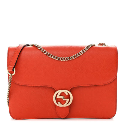 Gucci Dollar Calfskin Interlocking G Shoulder Bag Sun Orange 1 of 9