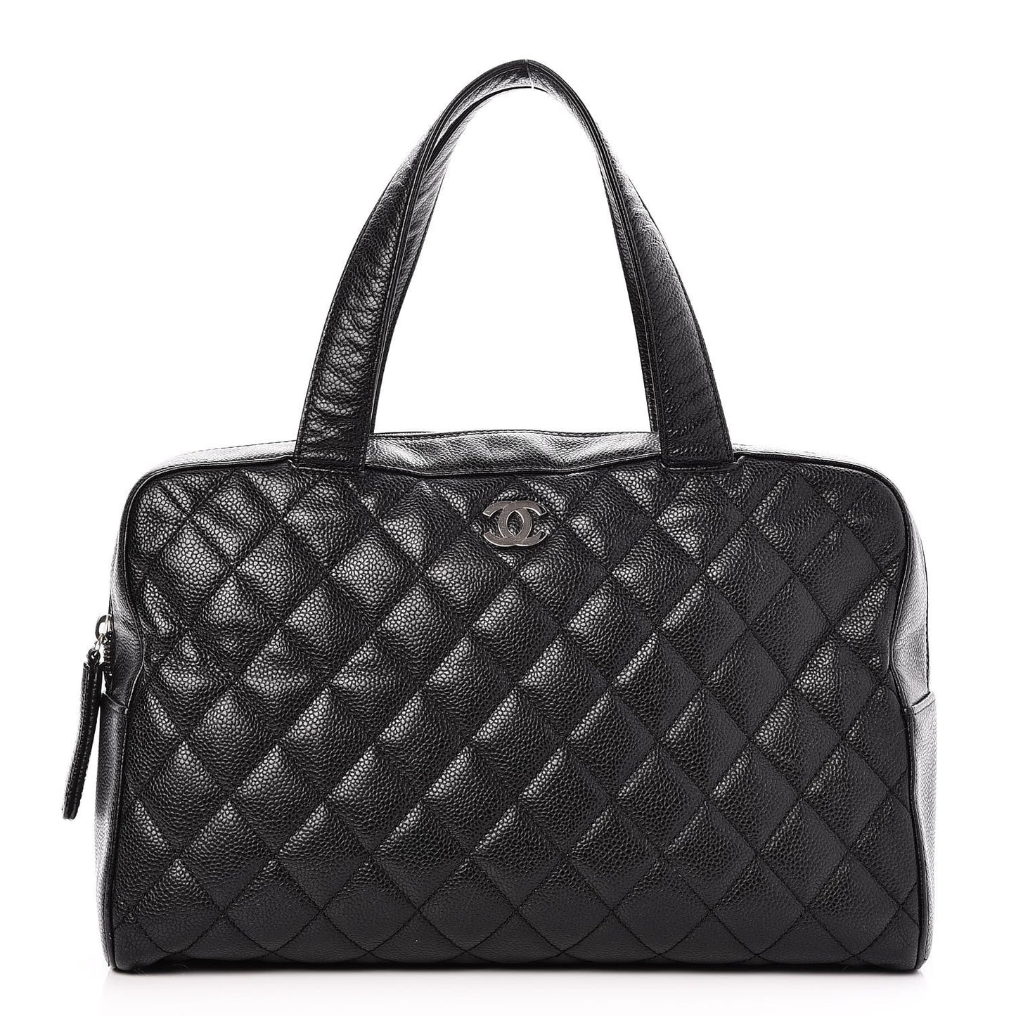 Caviar Quilted Bowler Black