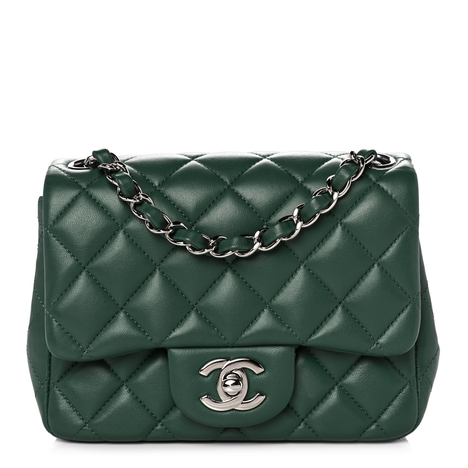 Chanel Lambskin Quilted Mini Square Flap Green 1 of 13