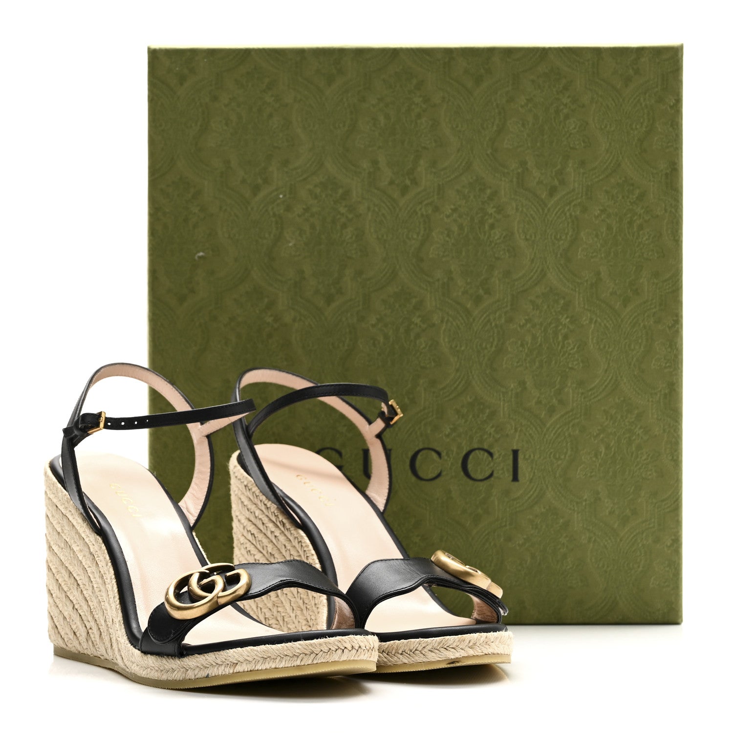 Gucci Galassia Aitana Espadrille 10/95mm Wedge Sandals 36.5 Black 12 of 12