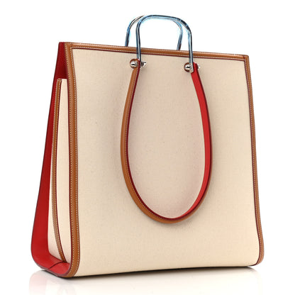 Alexander McQueen Canvas The Tall Story Shoulder Bag Natural Tan 3 of 9