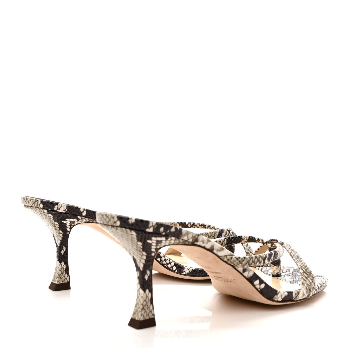 Calfskin Snake Print Maelie 70 Sandals 39.5 Natural
