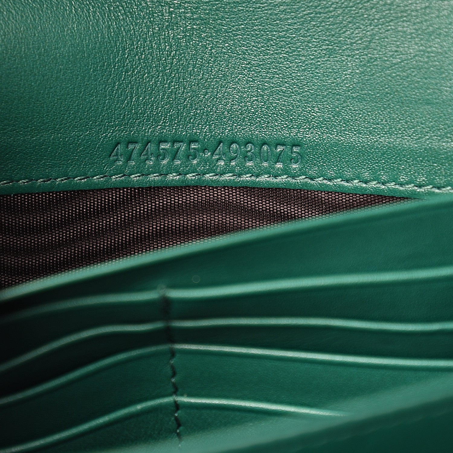 Gucci Calfskin Matelasse GG Marmont Chain Wallet Emerald Green 6 of 10