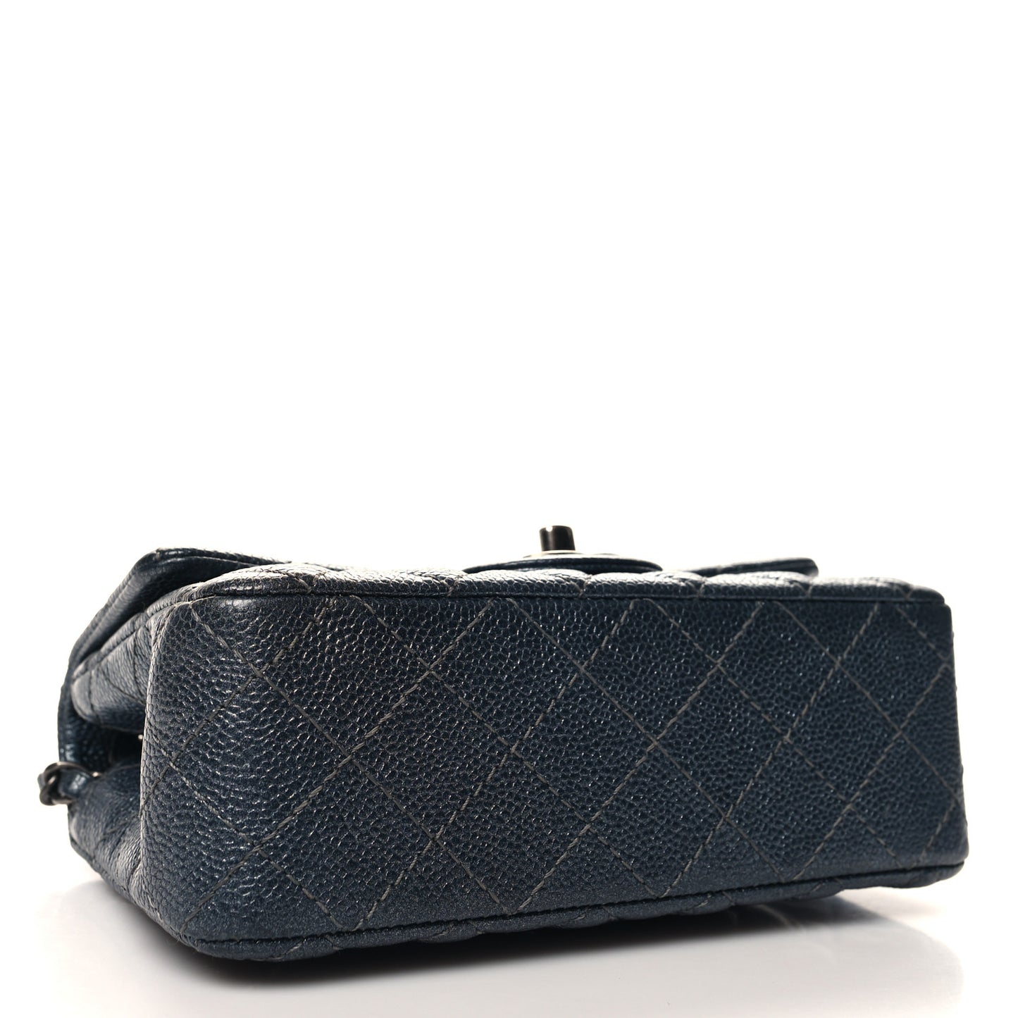 Caviar Quilted Mini Rectangular Flap Charcoal