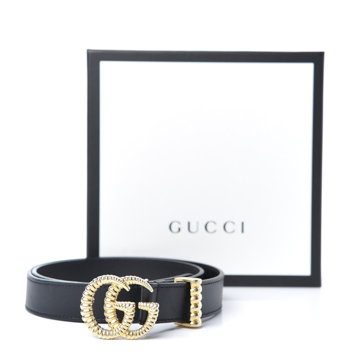 Gucci Moon Calfskin Torchon Double G 25mm Belt 75 30 Black 6 of 6