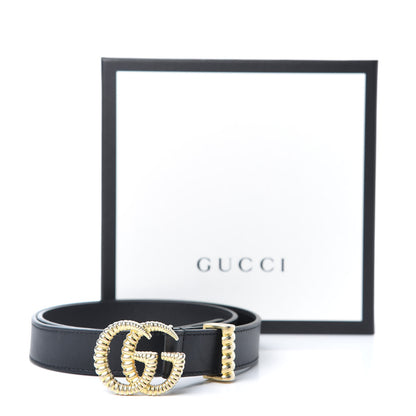 Gucci Moon Calfskin Torchon Double G 25mm Belt 75 30 Black 6 of 6