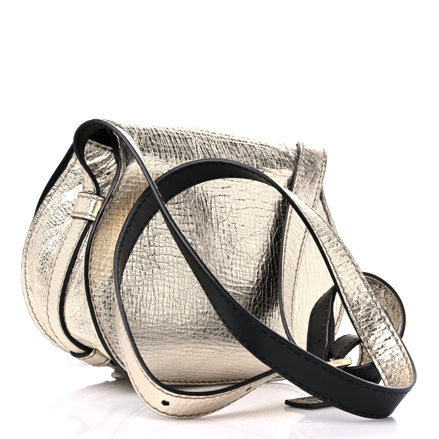 Chloe Metallic Calfskin Small Marcie Saddle Bag Gold 3 of 8