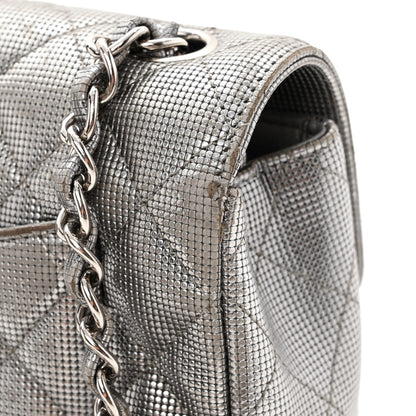 Chanel Metallic Calfskin Quilted Pixel Effect Mini Rectangular Flap Dark Silver 13 of 13