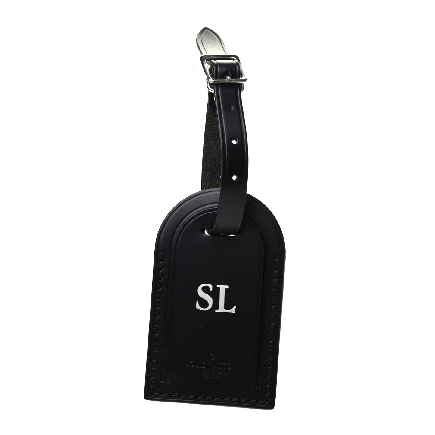 Calfskin Luggage Tag Black