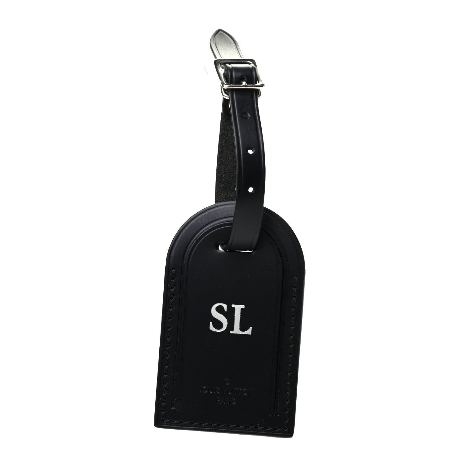 Louis Vuitton Calfskin Luggage Tag Black 1 of 3