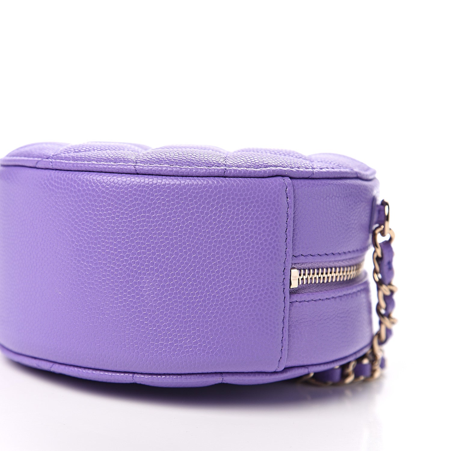 Chanel Caviar Quilted Round Clutch With Chain Purple 8 of 9