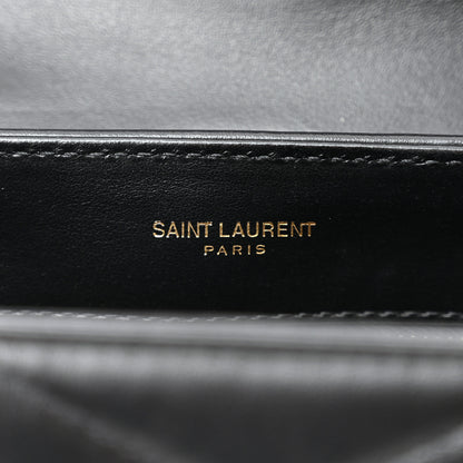 Saint Laurent Calfskin Y Quilted Monogram Toy Loulou Crossbody Bag Black 6 of 10