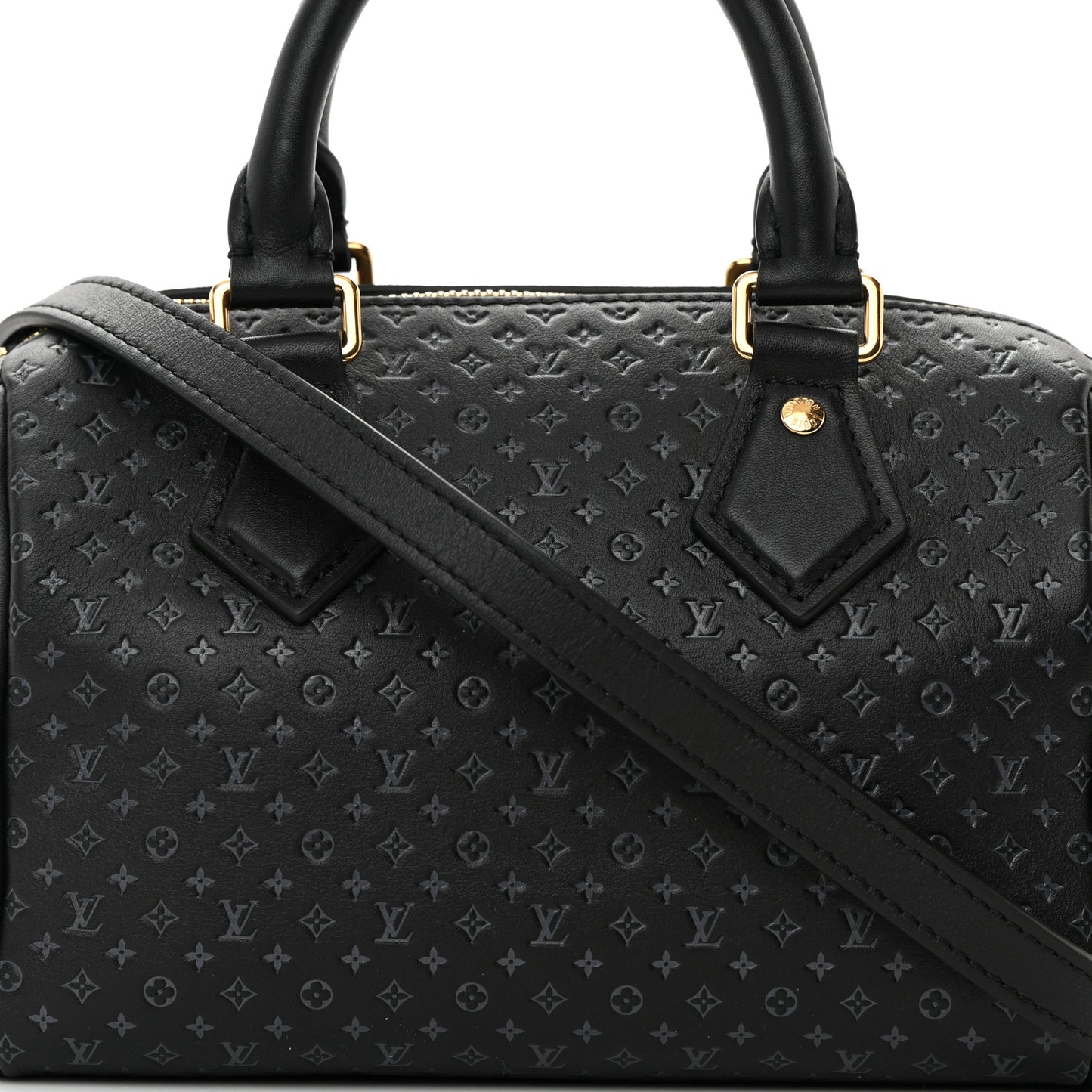 Calfskin Nanogram Embossed Speedy 20 Black