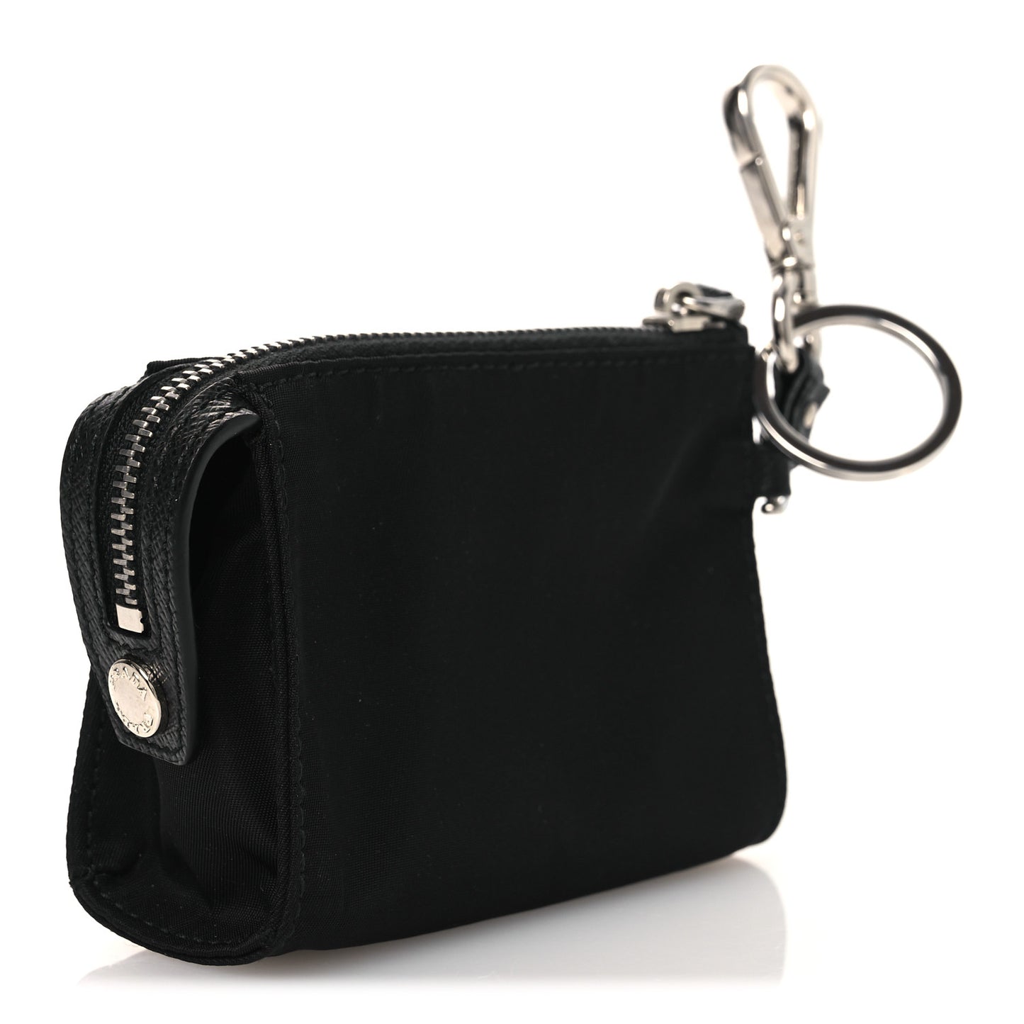 Tessuto Nylon Triangle Mini Key Chain Pouch Black
