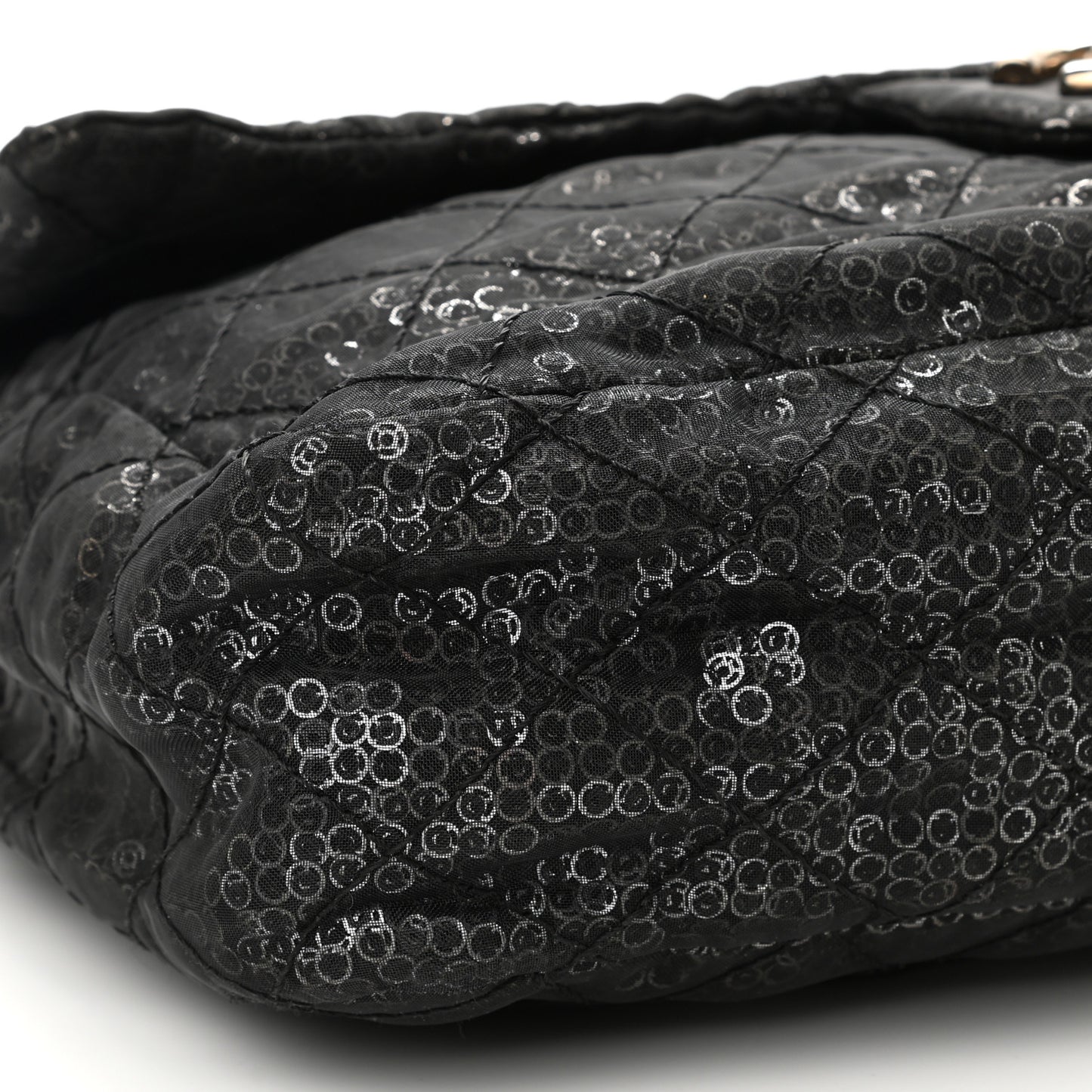 Hidden Sequin Maxi Flap Black