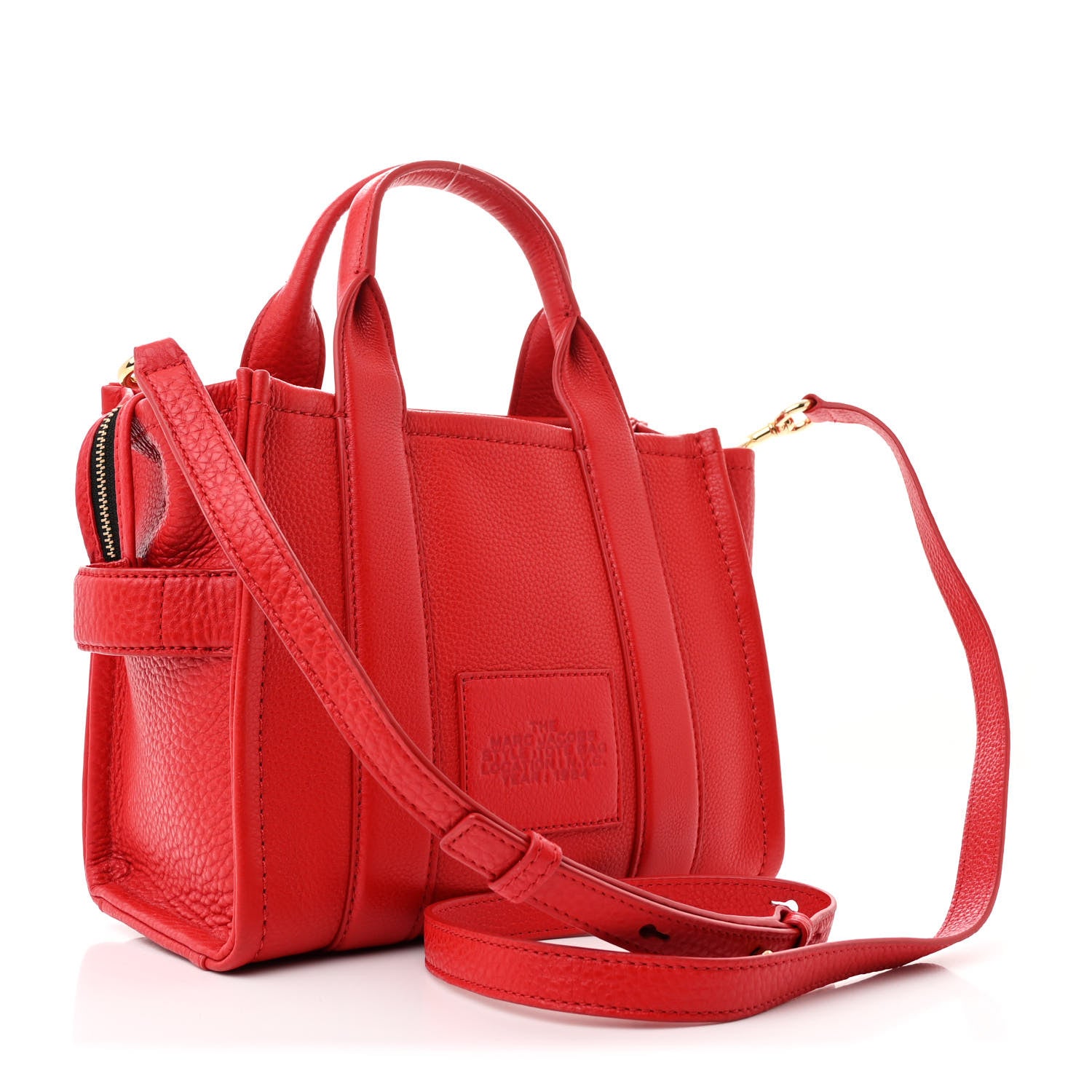 Marc Jacobs Grained Calfskin Mini The Tote Bag Red 3 of 14