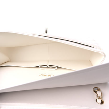 Chanel Caviar Quilted Jumbo Double Flap White 6 of 21