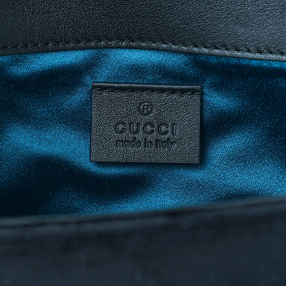 Gucci Velvet Crystal Square G Shoulder Bag Black 6 of 9