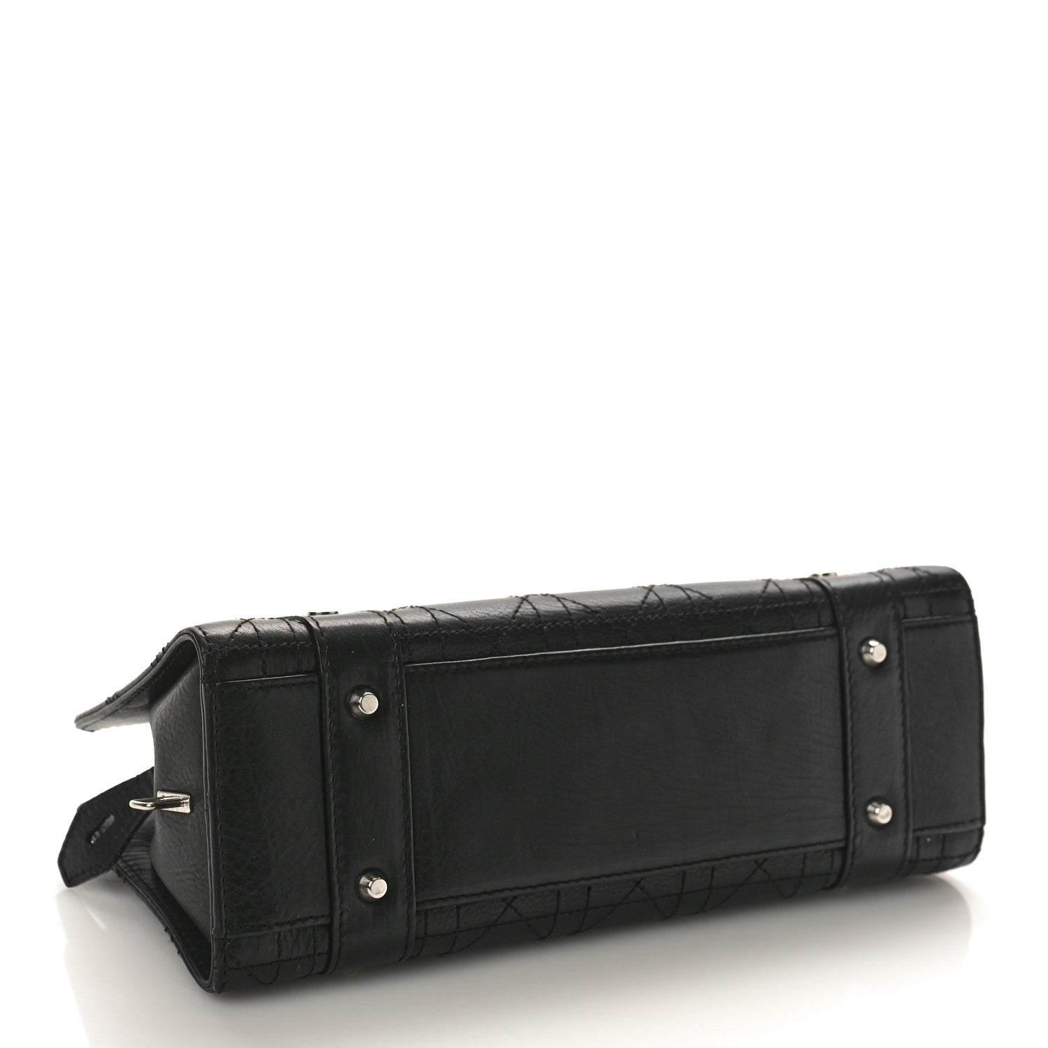 Christian Dior CHRISTIAN DIOR Calfskin Cannage Stitched Small East West Lady Dior Black 4 of 10