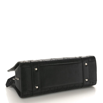 Christian Dior CHRISTIAN DIOR Calfskin Cannage Stitched Small East West Lady Dior Black 4 of 10