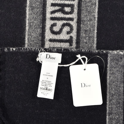 Christian Dior Cashmere Wool CD Oblique Throw Blanket Blue 4 of 4