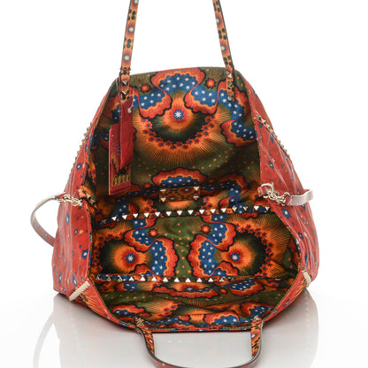 Valentino Garavani Canvas Enchanted Wonderland Medium Rockstud Reversible Tote Rosso 5 of 6