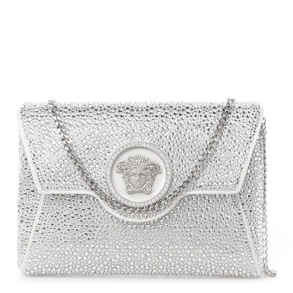 Versace Crystal La Medusa Envelope Clutch Optical White 1 of 9