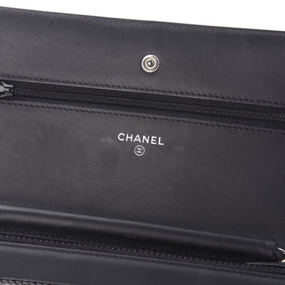 Chanel Patent Quilted Wallet On Chain WOC Black 8 of 10