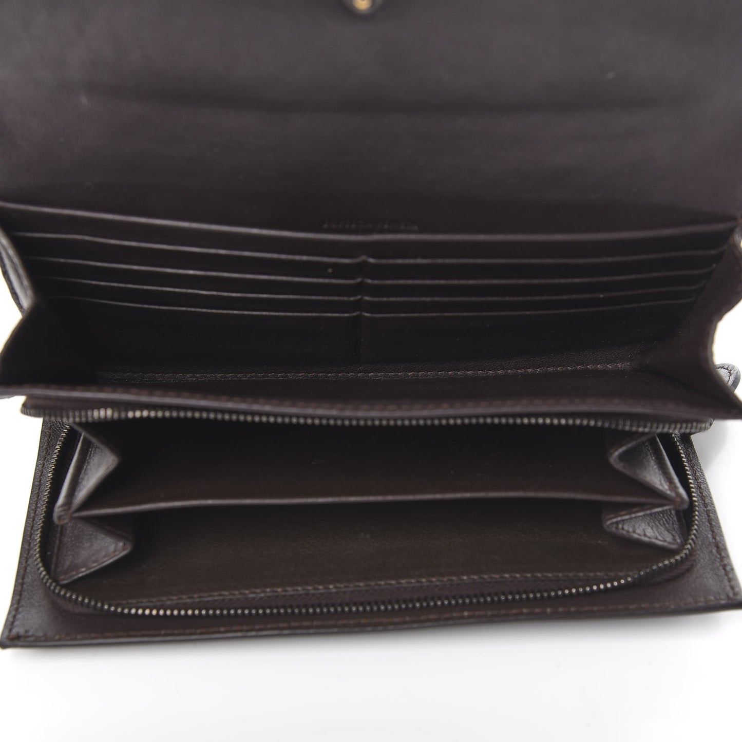 Nappa Intrecciato Continental Flap Wallet Ebano